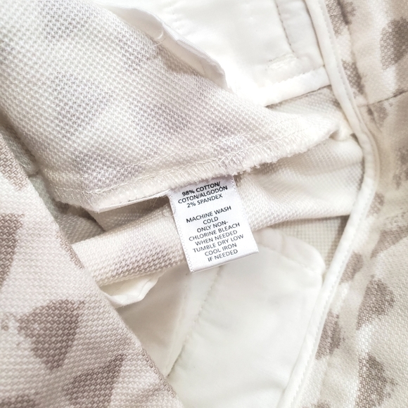 Loft ankle pants cream tan triangle print Marisa Rivera pant cotton 2 P 2 Petite - Picture 15 of 15